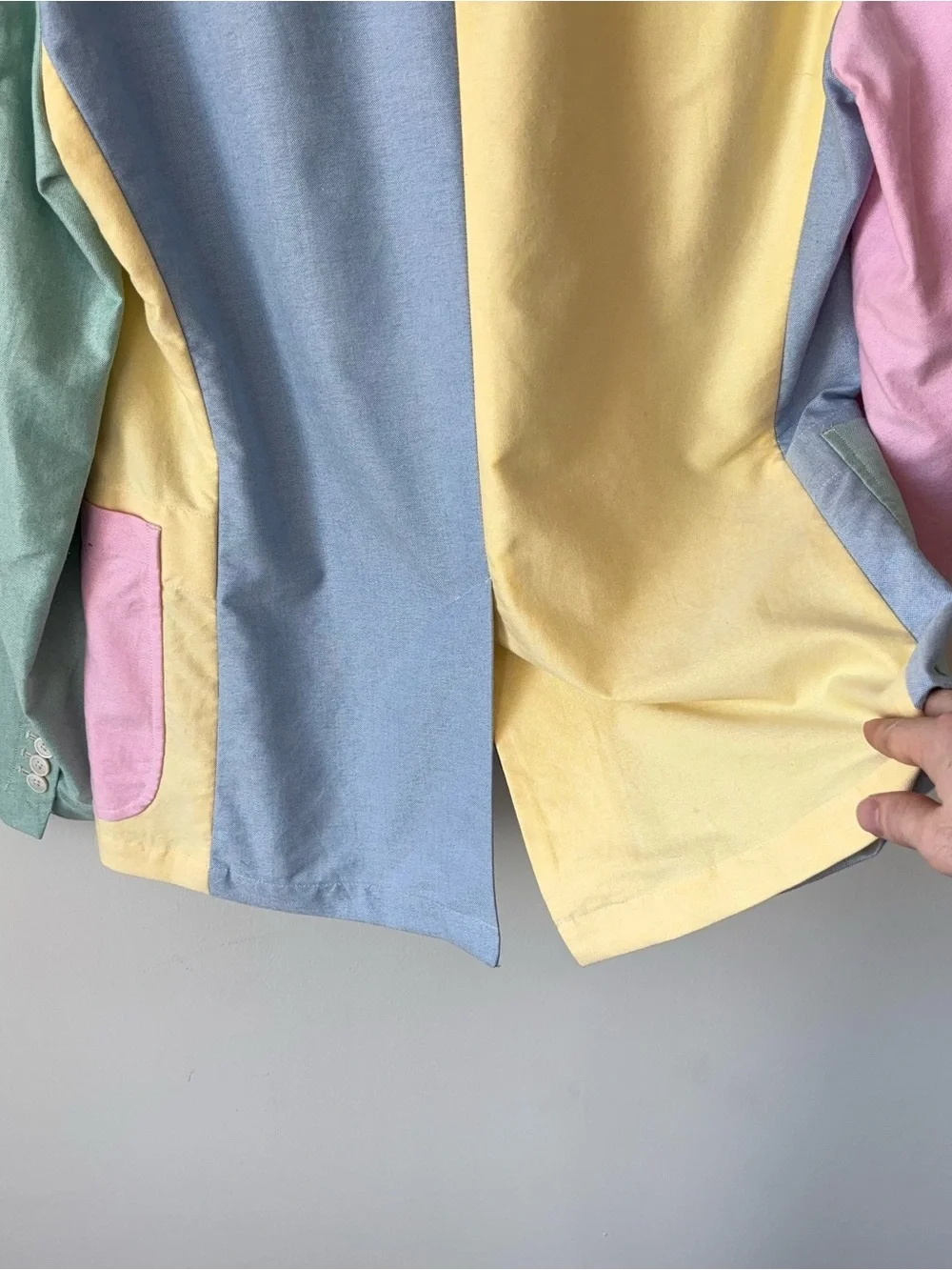 Polo Ralph Lauren Multicolor Blazer Size M Unstructured Patchwork Pastel Fun